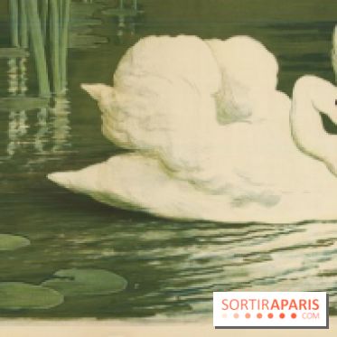 Les Cygnes, Alfredo Müller, 1903 Frise - 52,5 x 148 cm