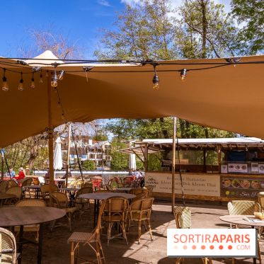 La terrasse du Moulin de Nemours, la guinguette estivale en bord de Loing 77 - A7C04888