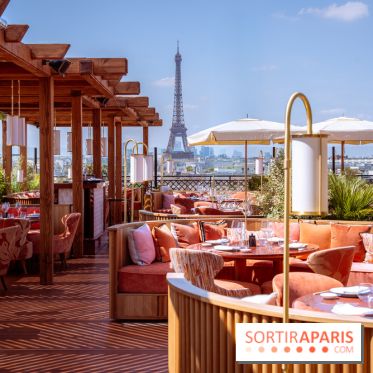 La terrasse en rooftop du Kinugawa à l'hôtel Sax Paris 7e