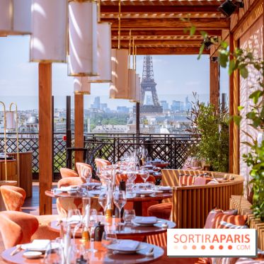 La terrasse en rooftop du Kinugawa à l'hôtel Sax Paris 7e