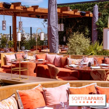 La terrasse en rooftop du Kinugawa à l'hôtel Sax Paris 7e