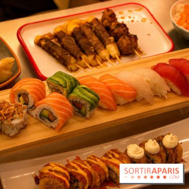 Sushi Mina : plateau de sushis, makis et brochettes
