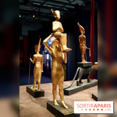 Statue dorée et figures protectrices - Toutankhamon : son tombeau et ses trésors