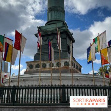 La Re-prise de la Bastille, 196 drapeaux recyclés autour de la Colonne de Juillet pour la Paris Design Week 2026
