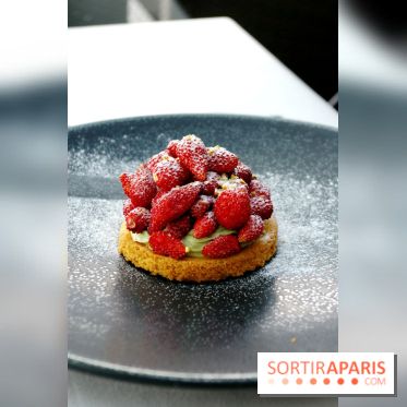 Fraises des Bois-pistaches, sablé breton