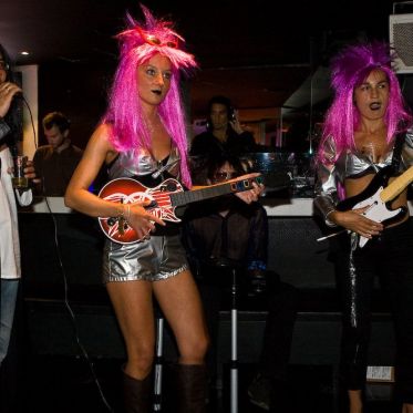 soirée, skyboard, rock band, étoile