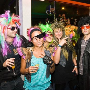 soirée, skyboard, rock band, étoile