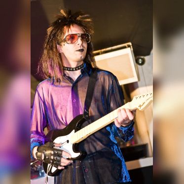 soirée, skyboard, rock band, étoile