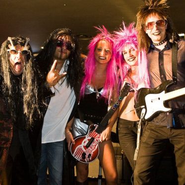 soirée, skyboard, rock band, étoile