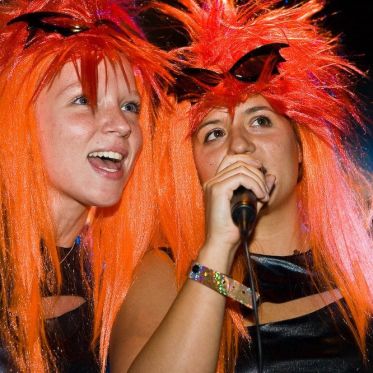 soirée, skyboard, rock band, étoile