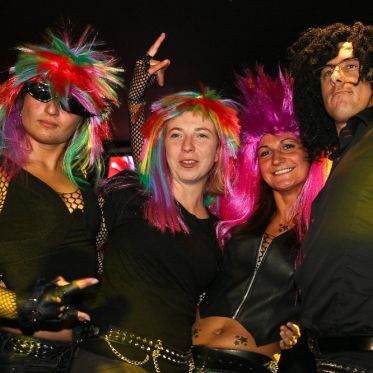 soirée, skyboard, rock band, étoile