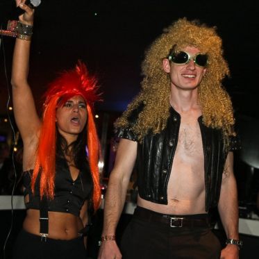 soirée, skyboard, rock band, étoile