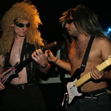 soirée, skyboard, rock band, étoile