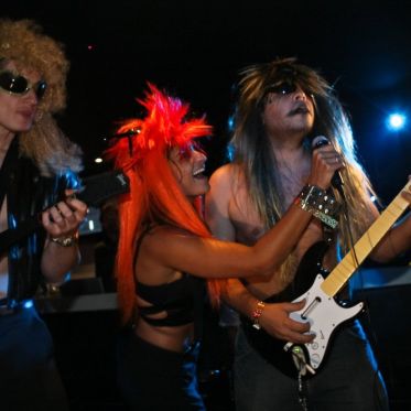 soirée, skyboard, rock band, étoile