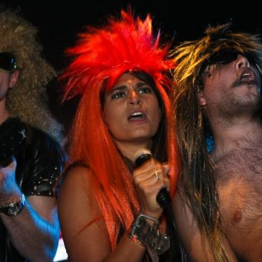 soirée, skyboard, rock band, étoile