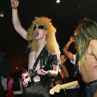 soirée, skyboard, rock band, étoile