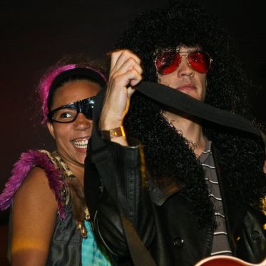 soirée, skyboard, rock band, étoile