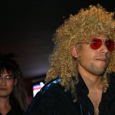 soirée, skyboard, rock band, étoile