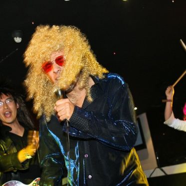 soirée, skyboard, rock band, étoile