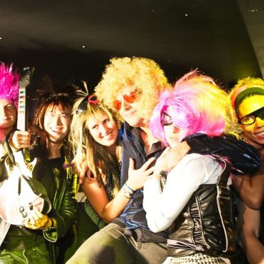 soirée, skyboard, rock band, étoile