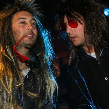 soirée, skyboard, rock band, étoile