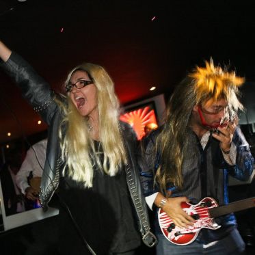 soirée, skyboard, rock band, étoile