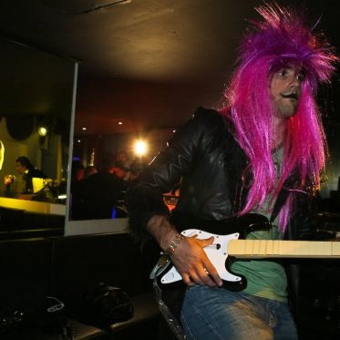 soirée, skyboard, rock band, étoile