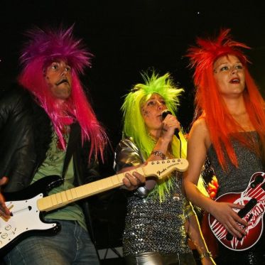 soirée, skyboard, rock band, étoile