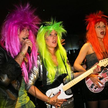 soirée, skyboard, rock band, étoile