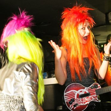 soirée, skyboard, rock band, étoile