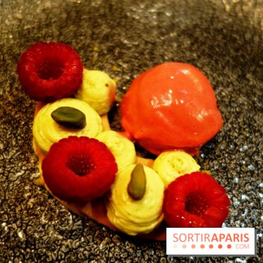 Le Christine : tarte pistaches et framboises