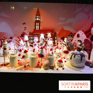 L'inauguration des vitrines de Noël 2018 du Printemps par Laëtitia Casta