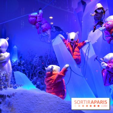 L'inauguration des vitrines de Noël 2018 du Printemps par Laëtitia Casta