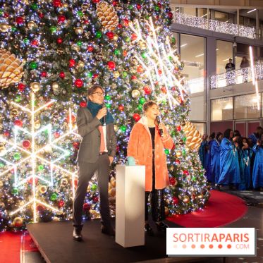 Illuminations de Noël 2018 au Forum des Halles avec Bérangère Krief