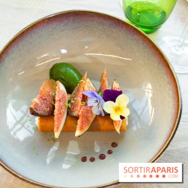 La City, la figue dans tous ses états, crème tonka et sorbet verveine