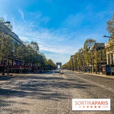 Visuel Paris vide Champs Elysées Arc de Triomphe
