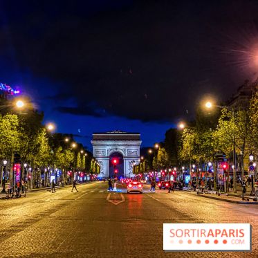 Visuel Paris Arc de Triomphe Champs Elysées nuit