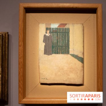 Femme devant un portail vert, Ker-Xavier Roussel, vers 1891 - exposition le Talisman de Sérusier au Musée d'Orsay