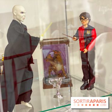 Les vitrines avec des figurines de la saga