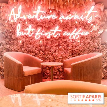 Elan café, le célèbre salon de thé rose aux Galeries Lafayette