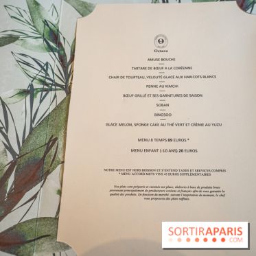 Octave restaurant dans le 16e par Juliette Ju - menu - carte