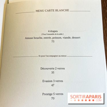 Sphère restaurant Paris 8e - carte - menu