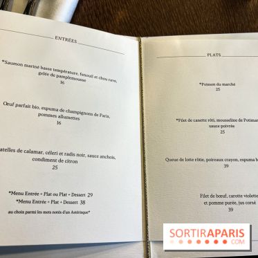 Sphère restaurant Paris 8e - carte - menu