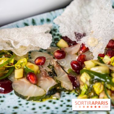Nessia, le bistrot de chef - Paris 3e - sashimi de bar shiso vert
