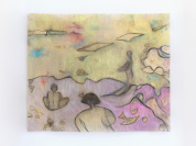 Lettres du quotidien : exposition de Malak et Mona Varichon  - Malak El Zanaty Varichon,  La baignade, mer jaune , 2017  De l'autre côté du ciel avec eux sous les étoiles  Cocotte, Treignac, 2021