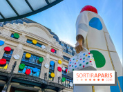 La gigantesque Yayoi Kusama devant le siège de Louis Vuitton, face à la Samaritaine