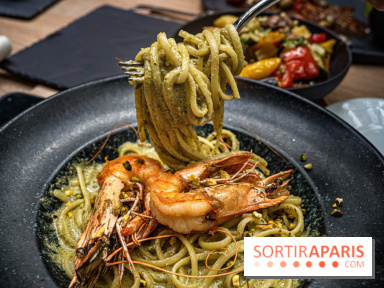 La Vela, le restaurant italien - méditerranéen de Boulogne - - pâtes - linguine - la vela - gambas