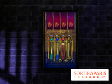 Harry Potter l'exposition coupe des quatre maisons sabliers