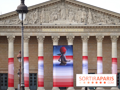 Seth habille la colonnade de l’Assemblée nationale - nos photos