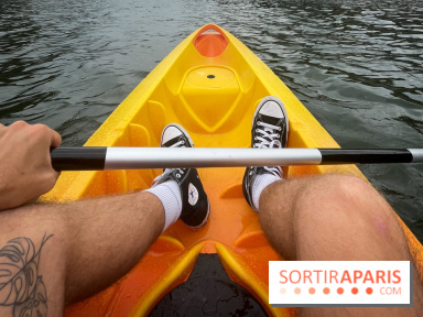 Du kayak et du canoë gratuit sur la Seine face à l'Île Saint-Louis à la base nautique du Bras Marie